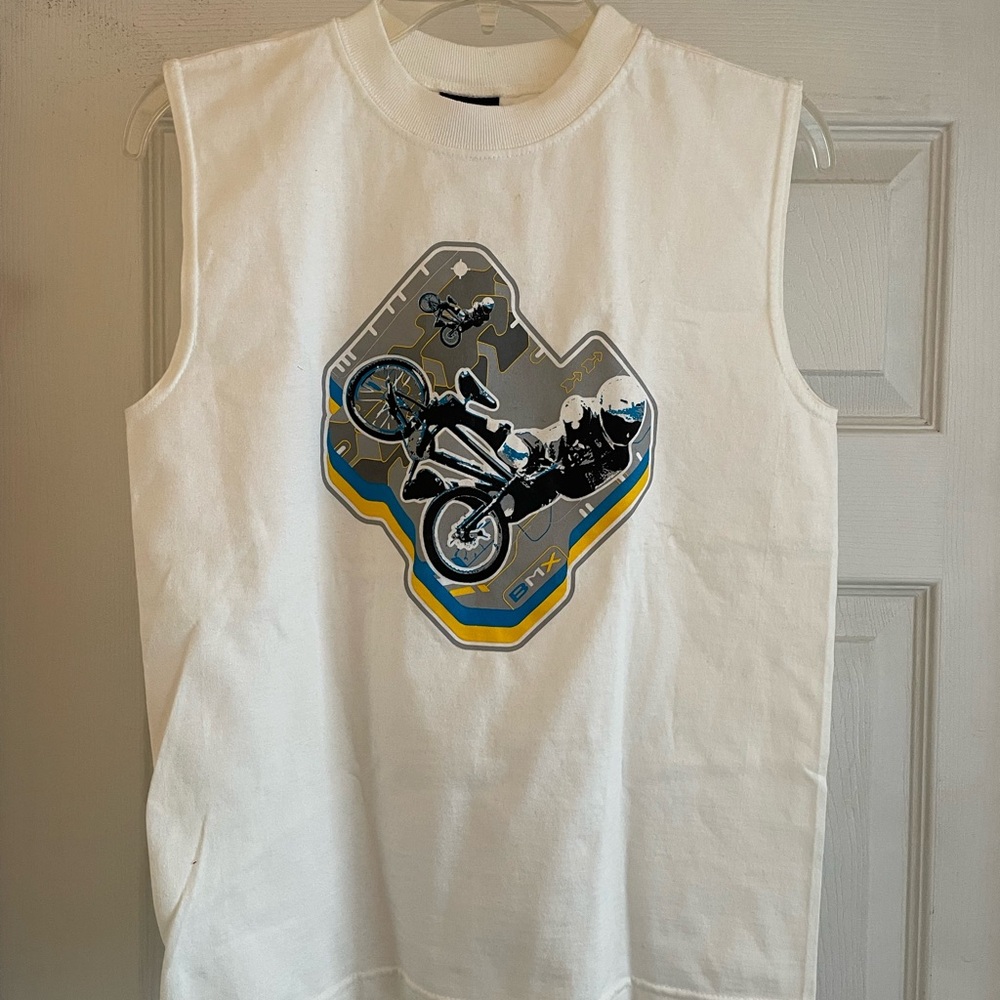 Kids White Graphic Tank Top